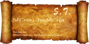 Sárosi Teodózia névjegykártya